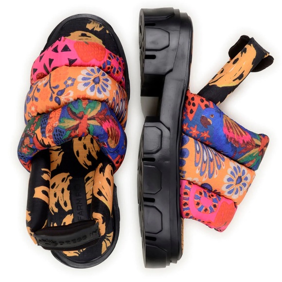 NEW Farm Rio Mixed Prints Puffy Sandal in size 11 - Picture 3 of 5